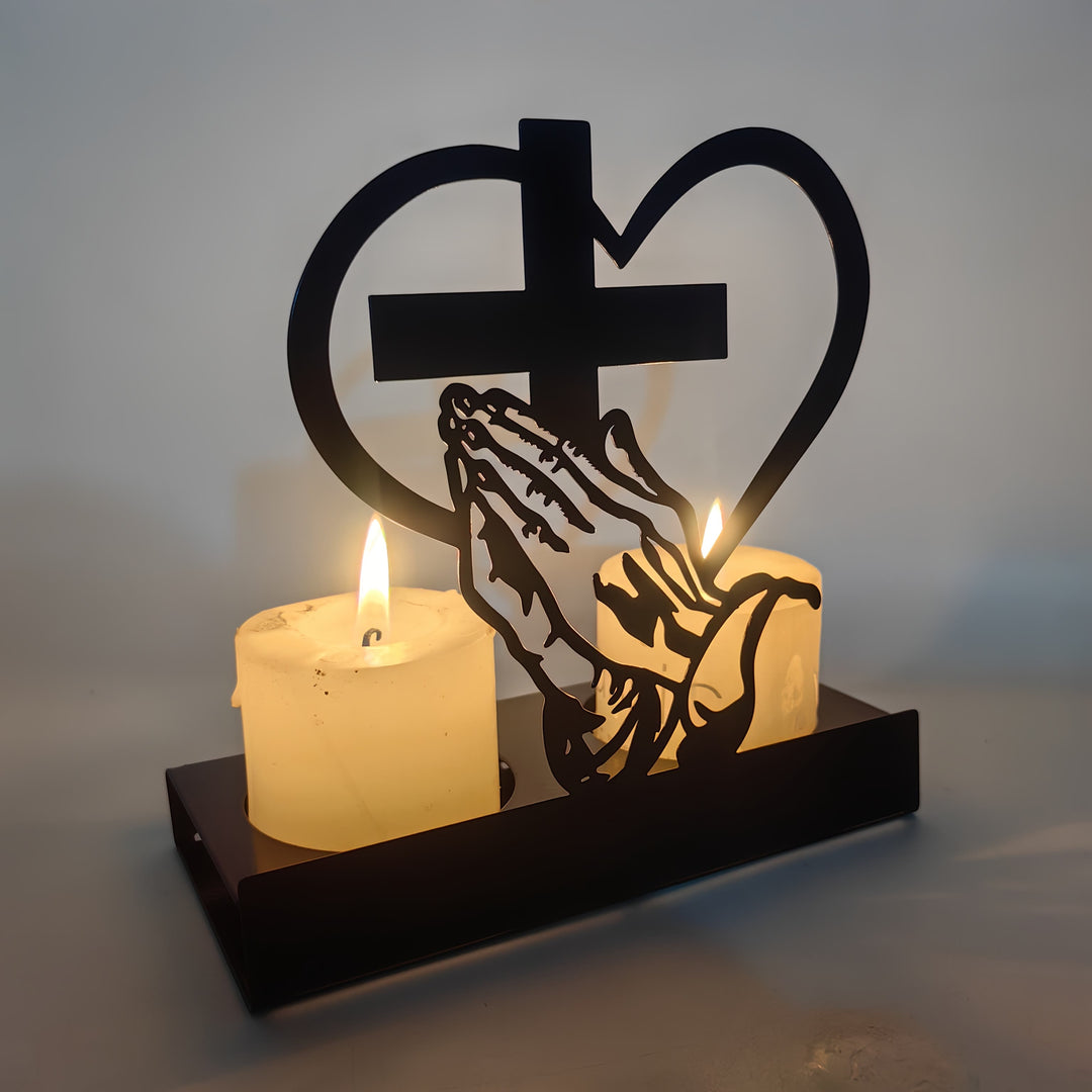 Christianartworkshop Prayer Hands & Cross Heart Candle Box: Gentle Devotion for Desks - image 5