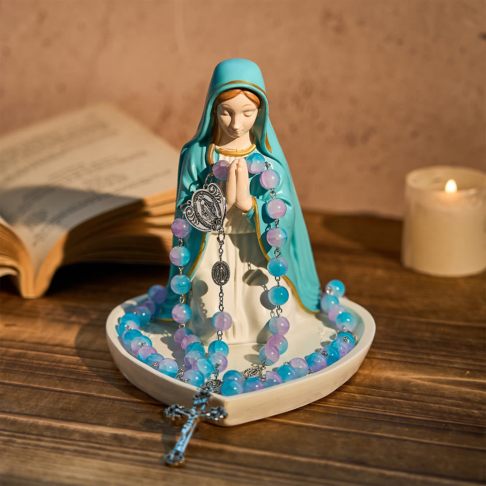 Christianartworkshop Classic Resin Praying Our Lady Rosary Holder: A Timeless Emblem of Devotion - image 9