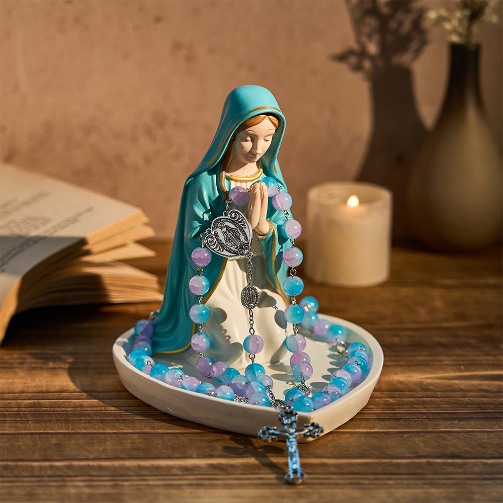 Christianartworkshop Classic Resin Praying Our Lady Rosary Holder: A Timeless Emblem of Devotion - Our Lady - M (Height 15cm) - image 1