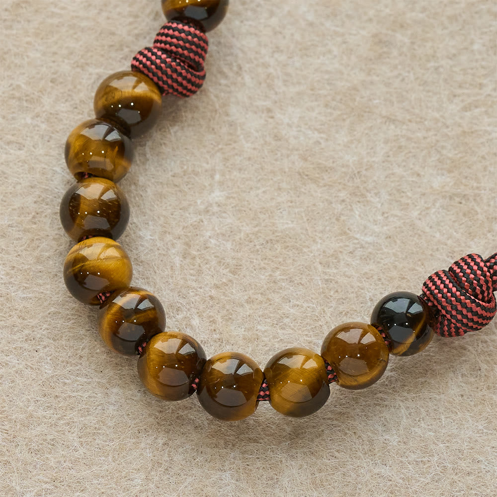 Christianartworkshop Tiger Eye Pocket Rosary with Courage & Protection: Blessed St. Benedict Exorcism Medal & Cross - image 6