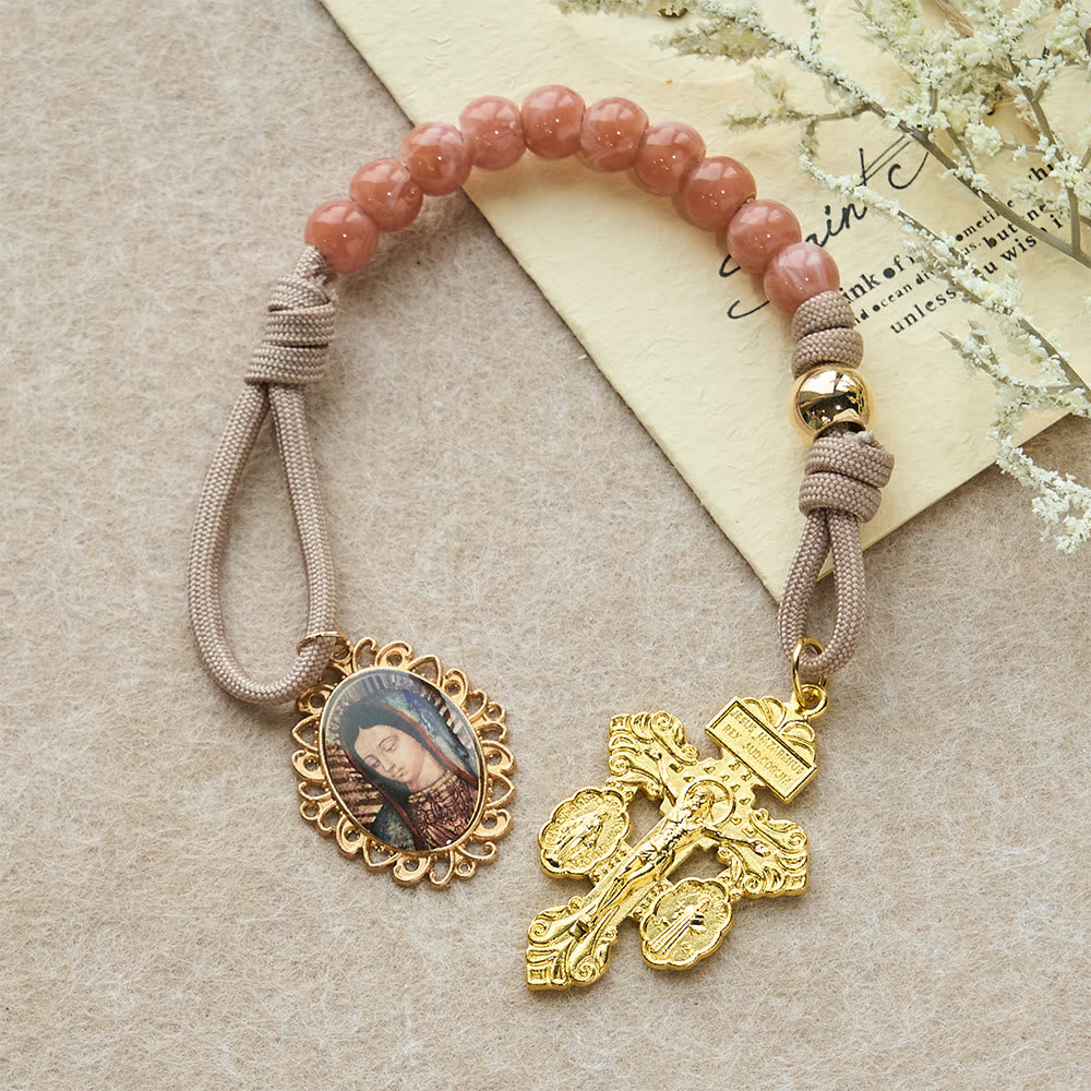 Christianartworkshop Our Lady Blessing Pocket Rosary with Crucifix: Tender Devotion for Daily Carry - image 2