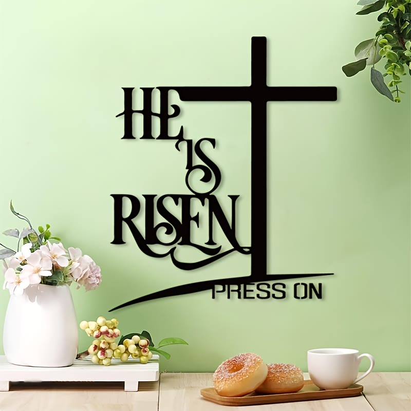Christianartworkshop HE IS RISEN Cross Wall Art Print: Resurrection Hope for Home Spaces - image 3
