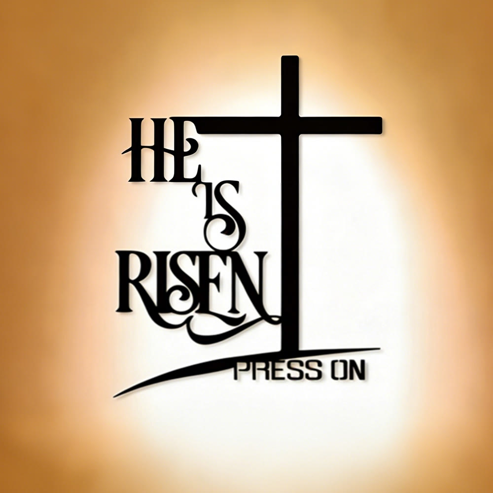 Christianartworkshop HE IS RISEN Cross Wall Art Print: Resurrection Hope for Home Spaces - 13.19''*15.75''/33.5*40cm - image 0