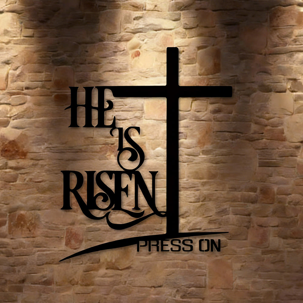 Christianartworkshop HE IS RISEN Cross Wall Art Print: Resurrection Hope for Home Spaces - image 1