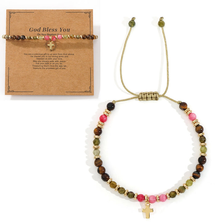 Christianartworkshop Natural Stone & Cross Bracelet with Bible Card Series: Tender Devotion for Special Moments - God Bless You - Pink - image 15