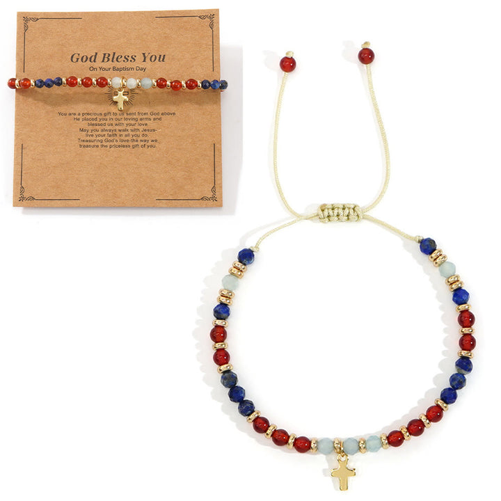 Christianartworkshop Natural Stone & Cross Bracelet with Bible Card Series: Tender Devotion for Special Moments - God Bless You - Red - image 16