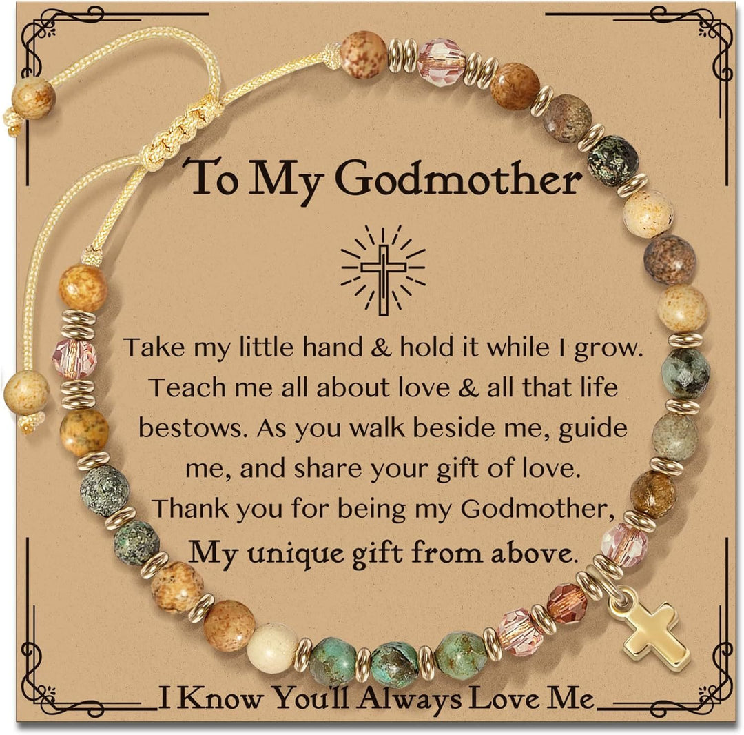 Christianartworkshop Natural Stone & Cross Bracelet with Bible Card Series: Tender Devotion for Special Moments - To My Godmother - Amber - image 9
