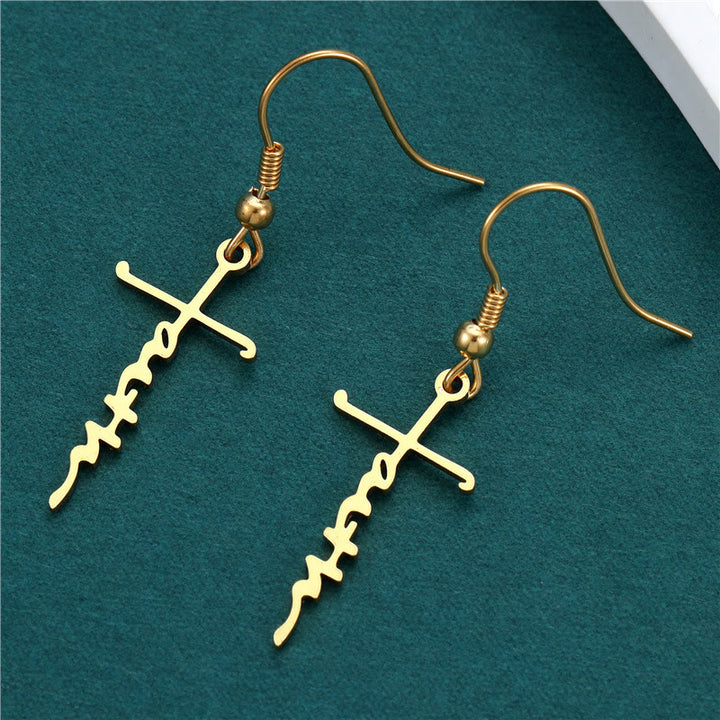 Christianartworkshop Cross & Grace Faith Earring: Delicate Belief for Daily Wear - Cross Faith - Golden - image 17