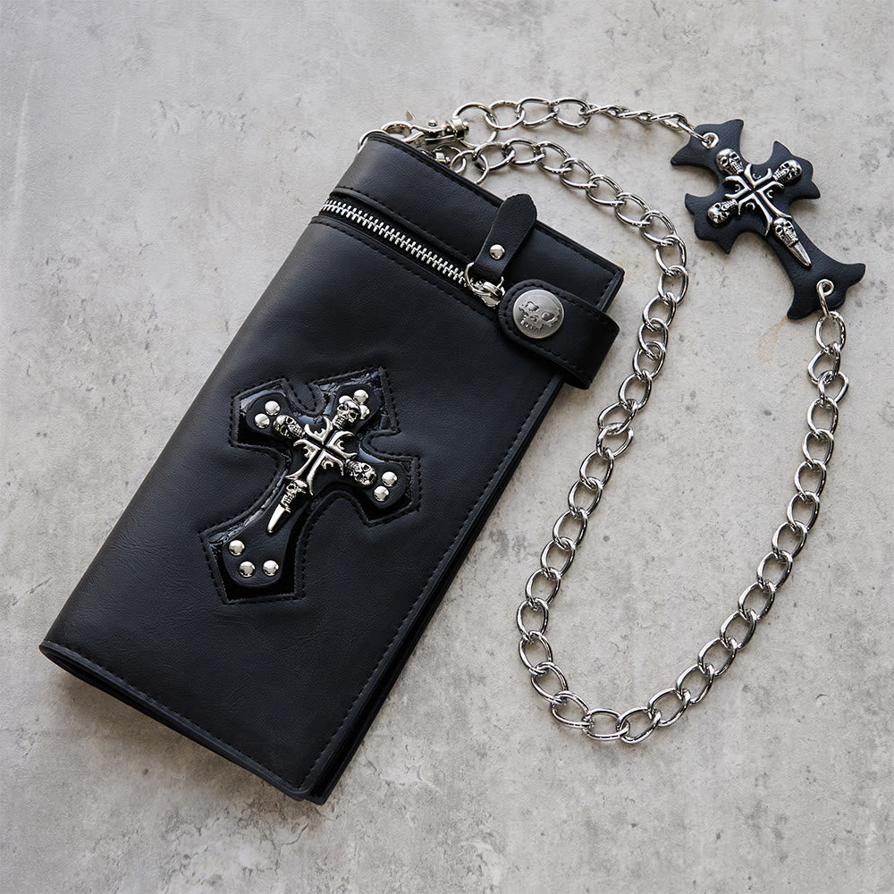 Christianartworkshop Long/Short Style Cross & Skull Faith Wallet: Quiet Reminder of Conviction - Long - image 0