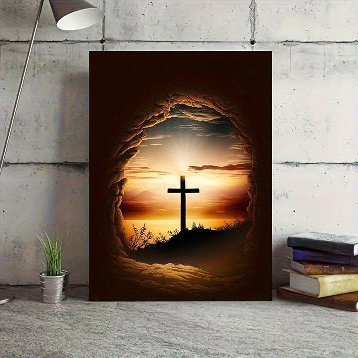 Christianartworkshop Empty Stone Frame Cross Wall Art Print: Redemptive Hope for Home Spaces - image 4