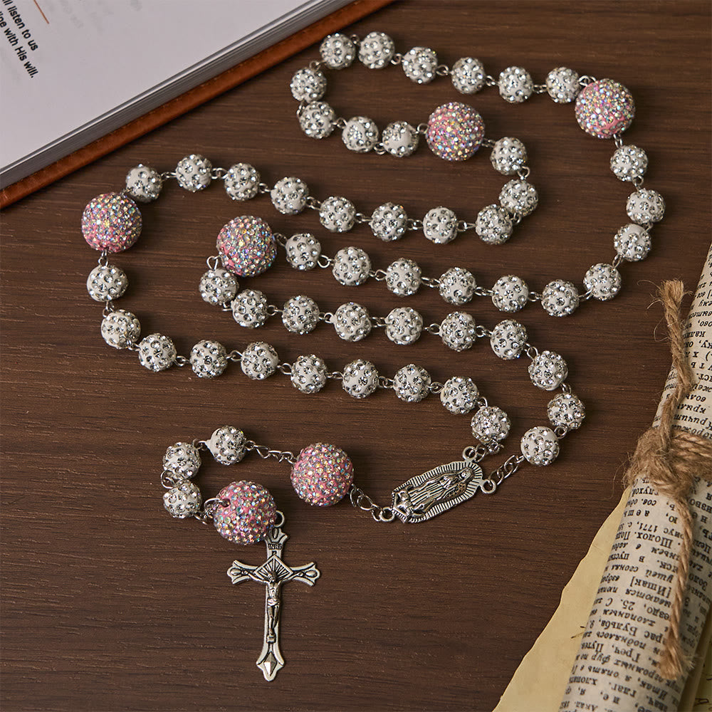 Christianartworkshop Sparkling Bead Rosary with Our Lady & Crucifix: Quiet Reminder of Grace & Devotion - image 4