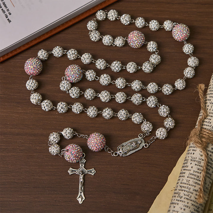 Christianartworkshop Sparkling Bead Rosary with Our Lady & Crucifix: Quiet Reminder of Grace & Devotion - image 4