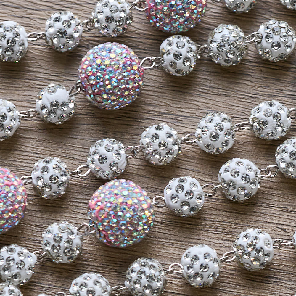 Christianartworkshop Sparkling Bead Rosary with Our Lady & Crucifix: Quiet Reminder of Grace & Devotion - image 5