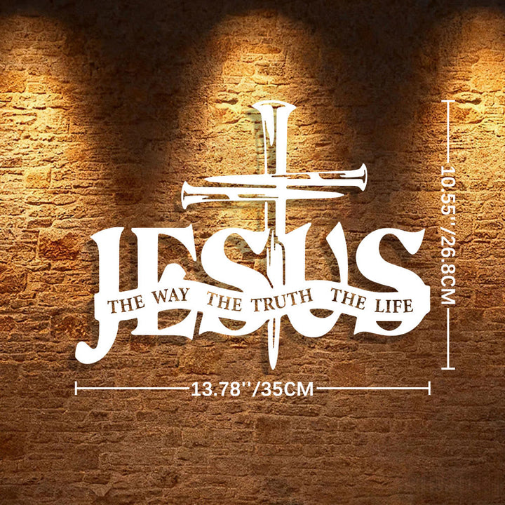 Christianartworkshop Faithful Jesus & Cross Design Metal Wall Decor Home Decoration - 13.78''*10.55''0.04"/35*26.8*0.1cm - White - image 34