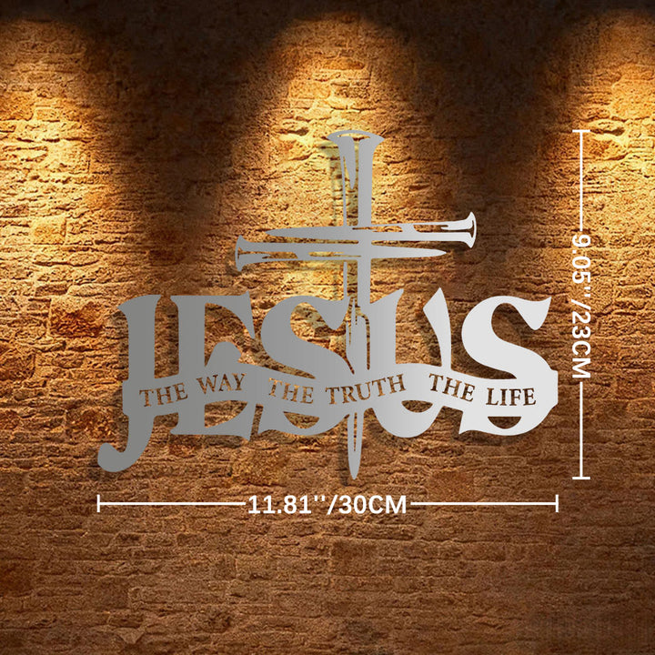 Christianartworkshop Faithful Jesus & Cross Design Metal Wall Decor Home Decoration - 11.81''*8.35''0.04"/30*22*0.1cm - Silver - image 25