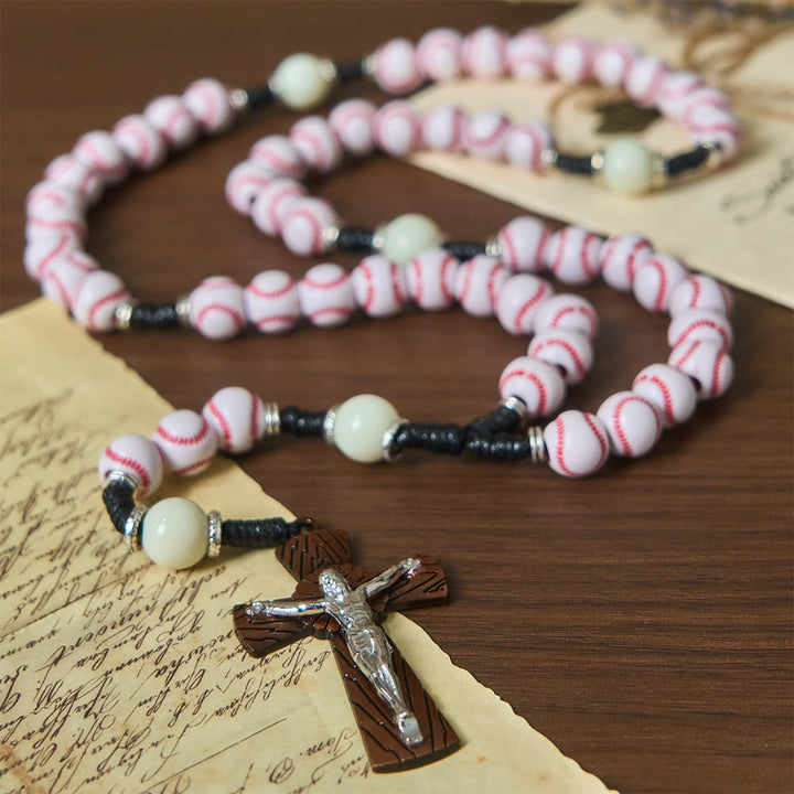 Christianartworkshop Baseball-Themed Rosary with Crucifix: Faith & Passion for Sports Lovers - image 2