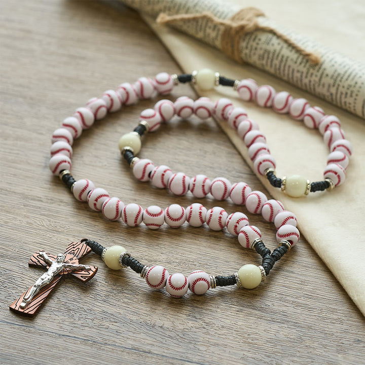Christianartworkshop Baseball-Themed Rosary with Crucifix: Faith & Passion for Sports Lovers - image 3