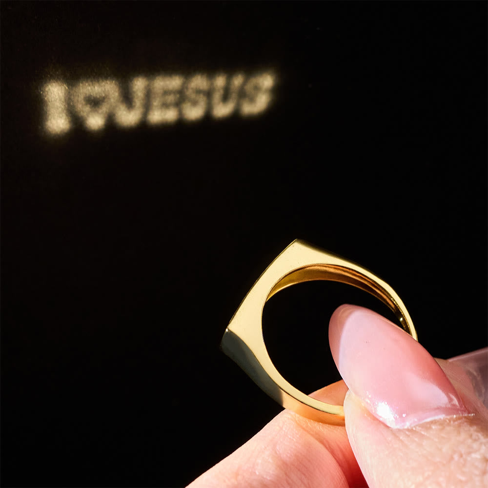 Christianartworkshop I Love JESUS Light-Sculpted Ring: Radiant Love for Daily Wear - I Love Jesus(Suitable for AU Size Q1/2 - AU Size T1/2) - image 0