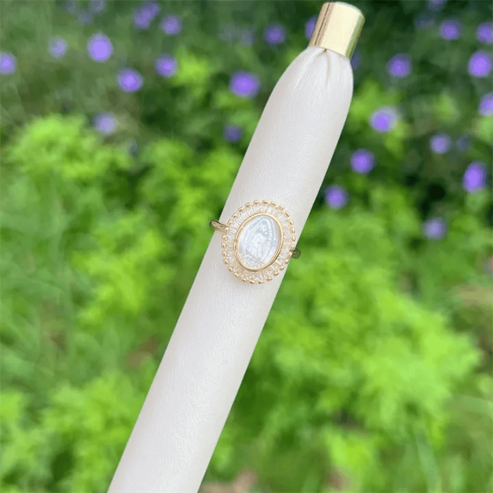 Christianartworkshop Multi-Tone Zircon Our Lady Ring: Soothing Grace for Busy Days - White(Suitable for AU Size L1/2 - AU Size V1/2) - image 9