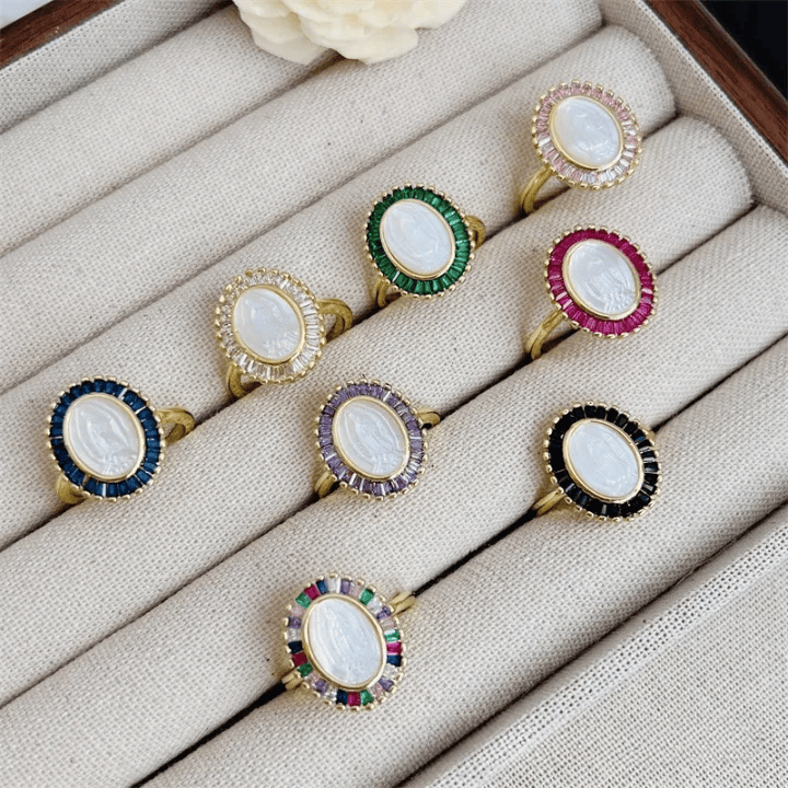 Christianartworkshop Multi-Tone Zircon Our Lady Ring: Soothing Grace for Busy Days - image 1