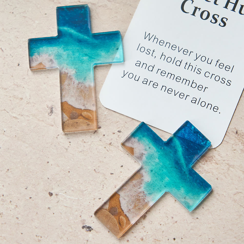 Christianartworkshop Beach-Scene Acrylic Pocket Cross: Gentle Hope for Daily Carry - image 4