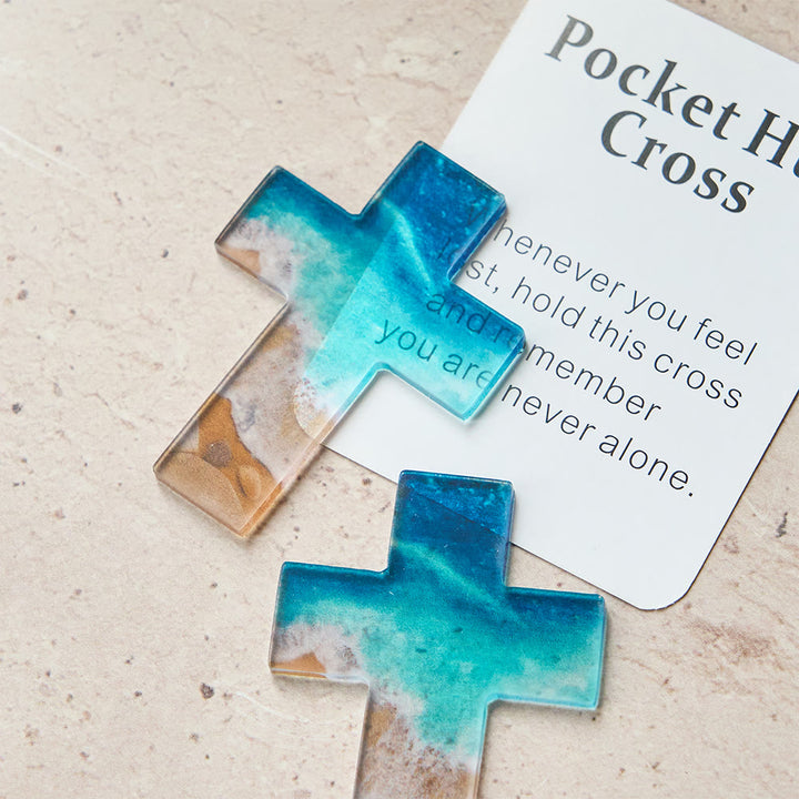 Christianartworkshop Beach-Scene Acrylic Pocket Cross: Gentle Hope for Daily Carry - image 2