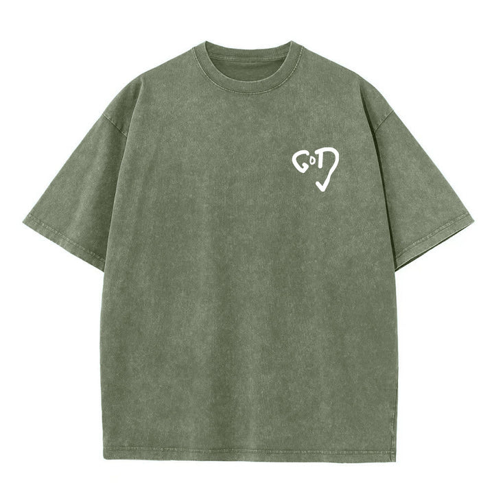 Christianartworkshop God Heart Unisex Washed T-shirt - image 13
