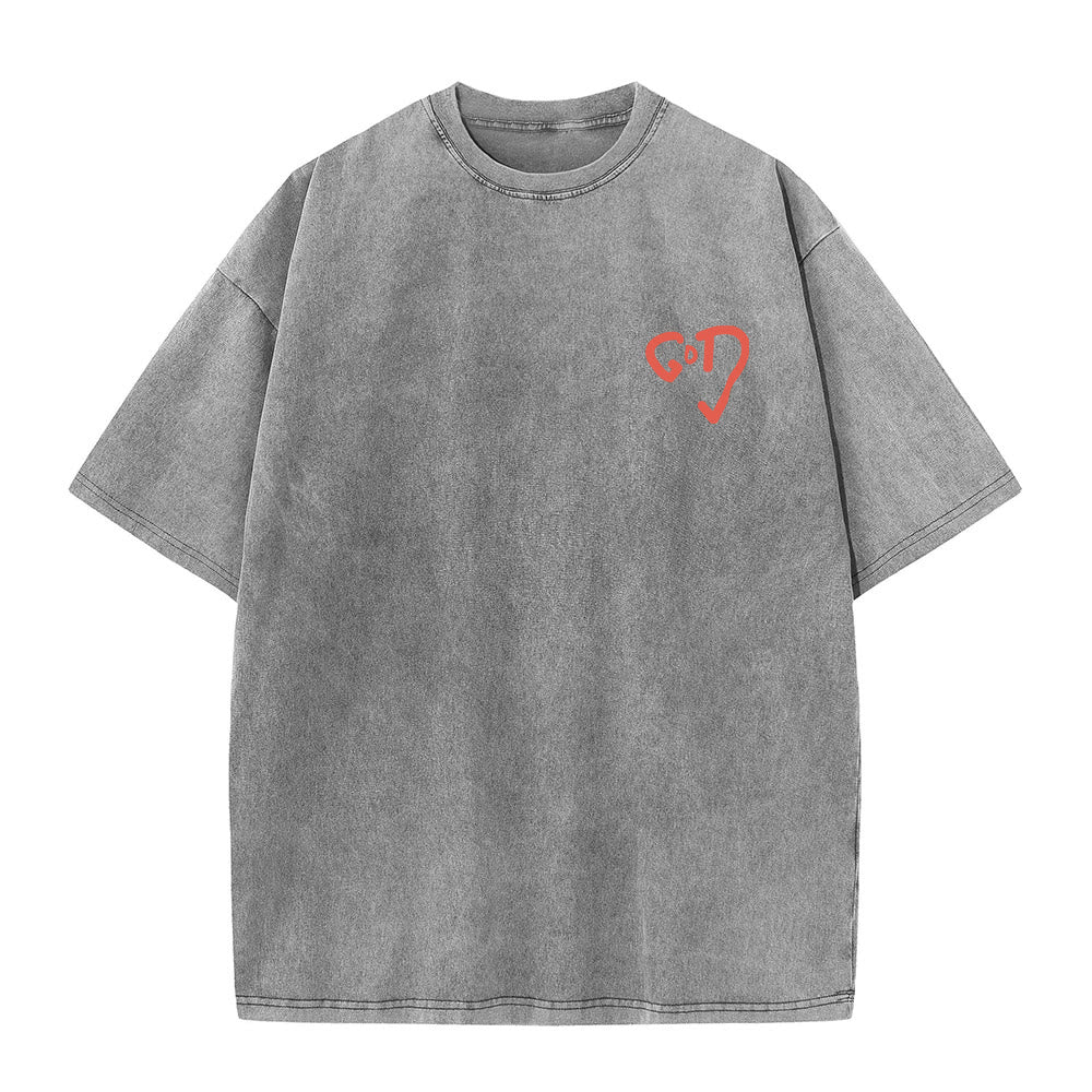Christianartworkshop God Heart Unisex Washed T-shirt - image 15