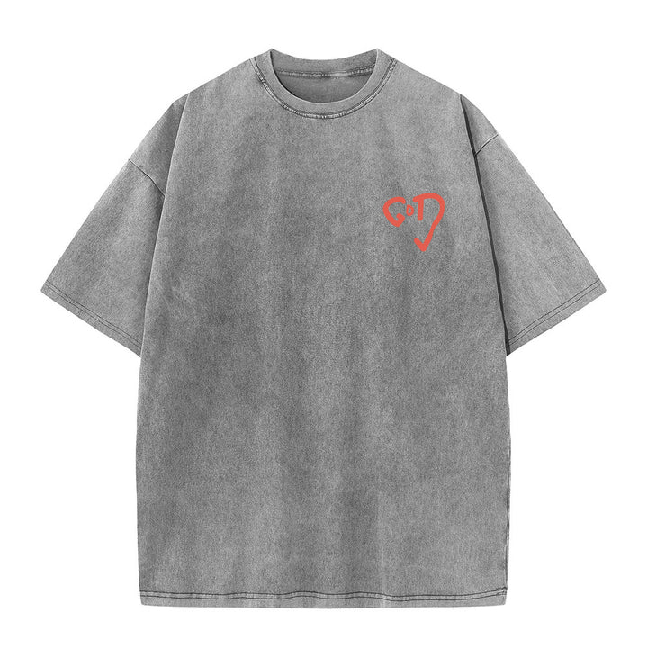 Christianartworkshop God Heart Unisex Washed T-shirt - image 15