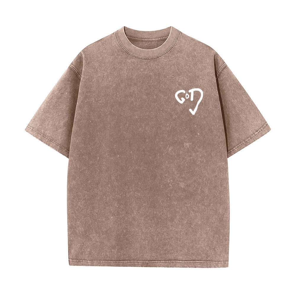 Christianartworkshop God Heart Unisex Washed T-shirt - image 11