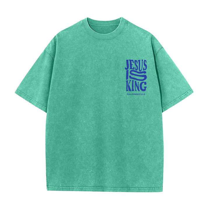 Christianartworkshop Jesus Is King Graphic Unisex Washed T-Shirt - image 14