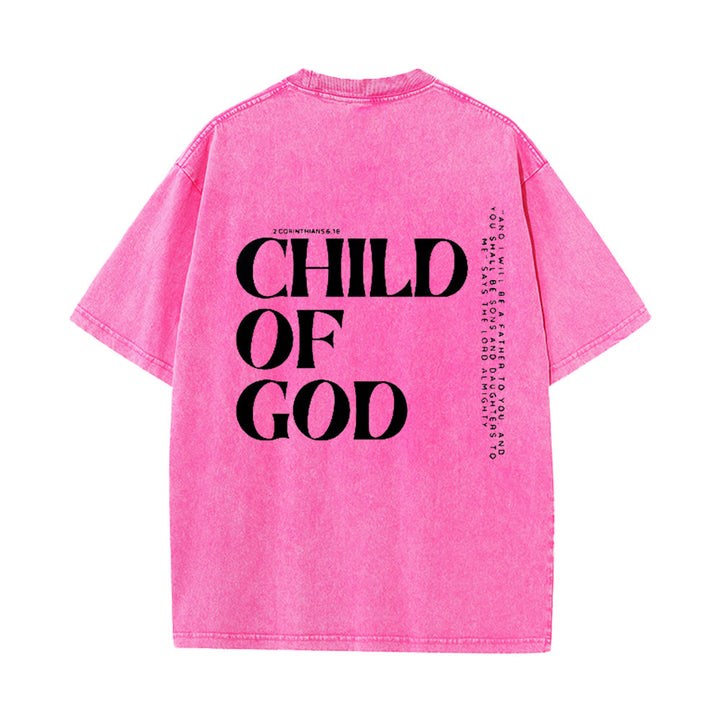 Christianartworkshop Child of God Graphic Unisex Washed T-Shirt - Pink - 5XL - image 10
