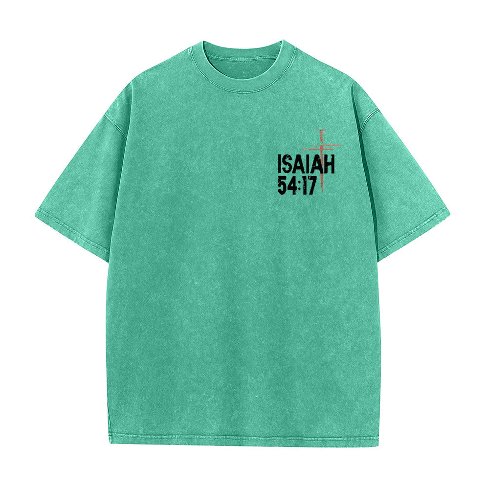 Christianartworkshop No Weapon Formed Against Me Graphic Unisex Washed T-Shirt - image 14