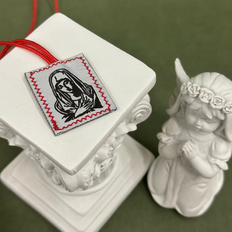 Christianartworkshop Sacred Jesus & Our Lady Scapular: Tender Reminder of Her Care - B - image 2