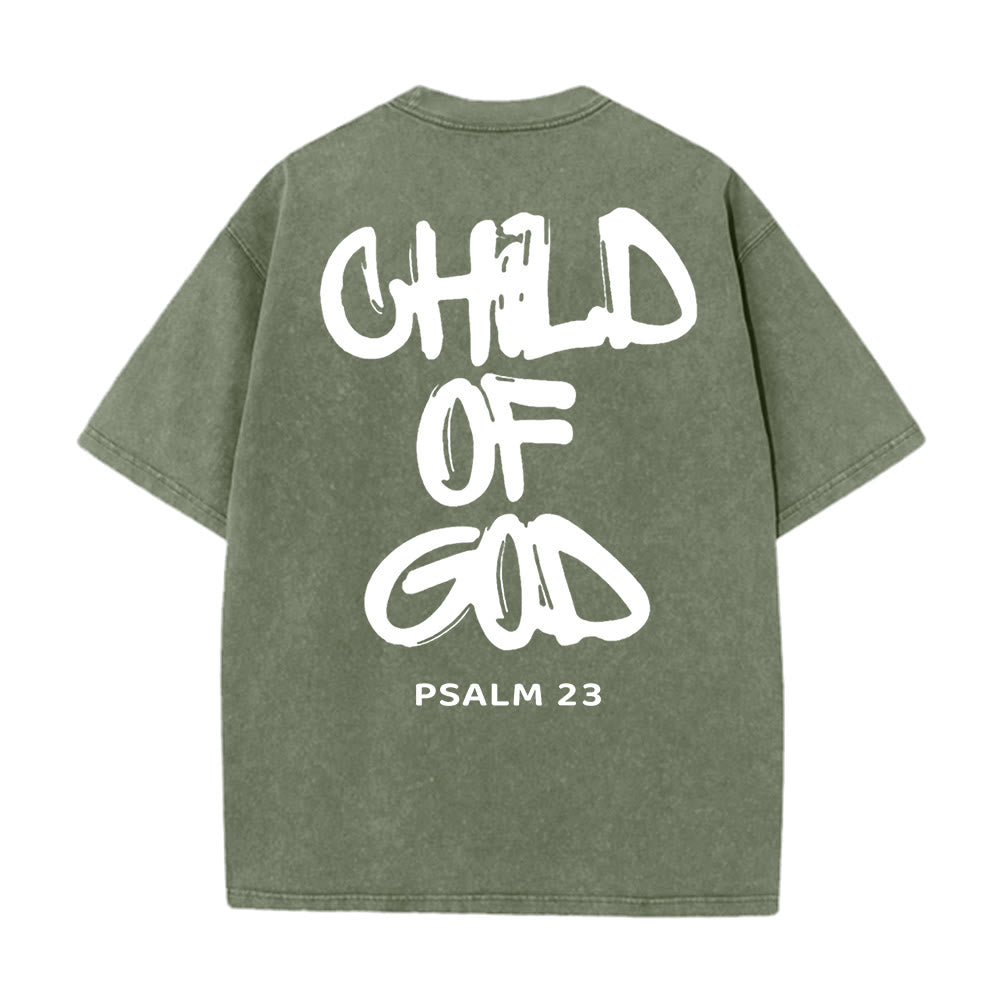 Christianartworkshop "CHILD OF GOD" Adult Washed T-Shirt - Dark Green - 5XL - image 11