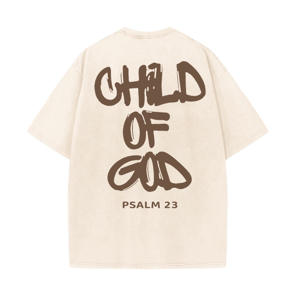 Christianartworkshop "CHILD OF GOD" Adult Washed T-Shirt - Beige - 5XL - image 3