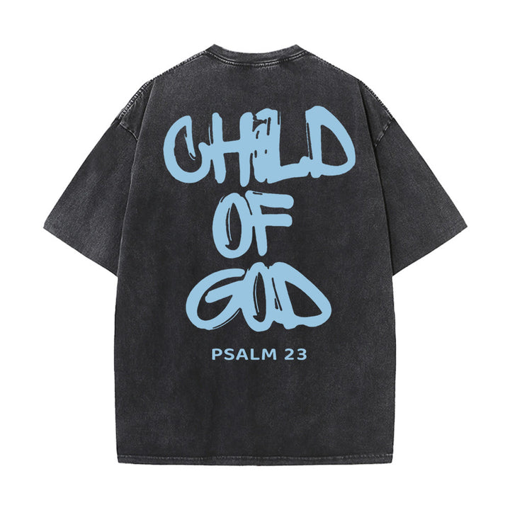 Christianartworkshop "CHILD OF GOD" Adult Washed T-Shirt - Black - 5XL - image 0