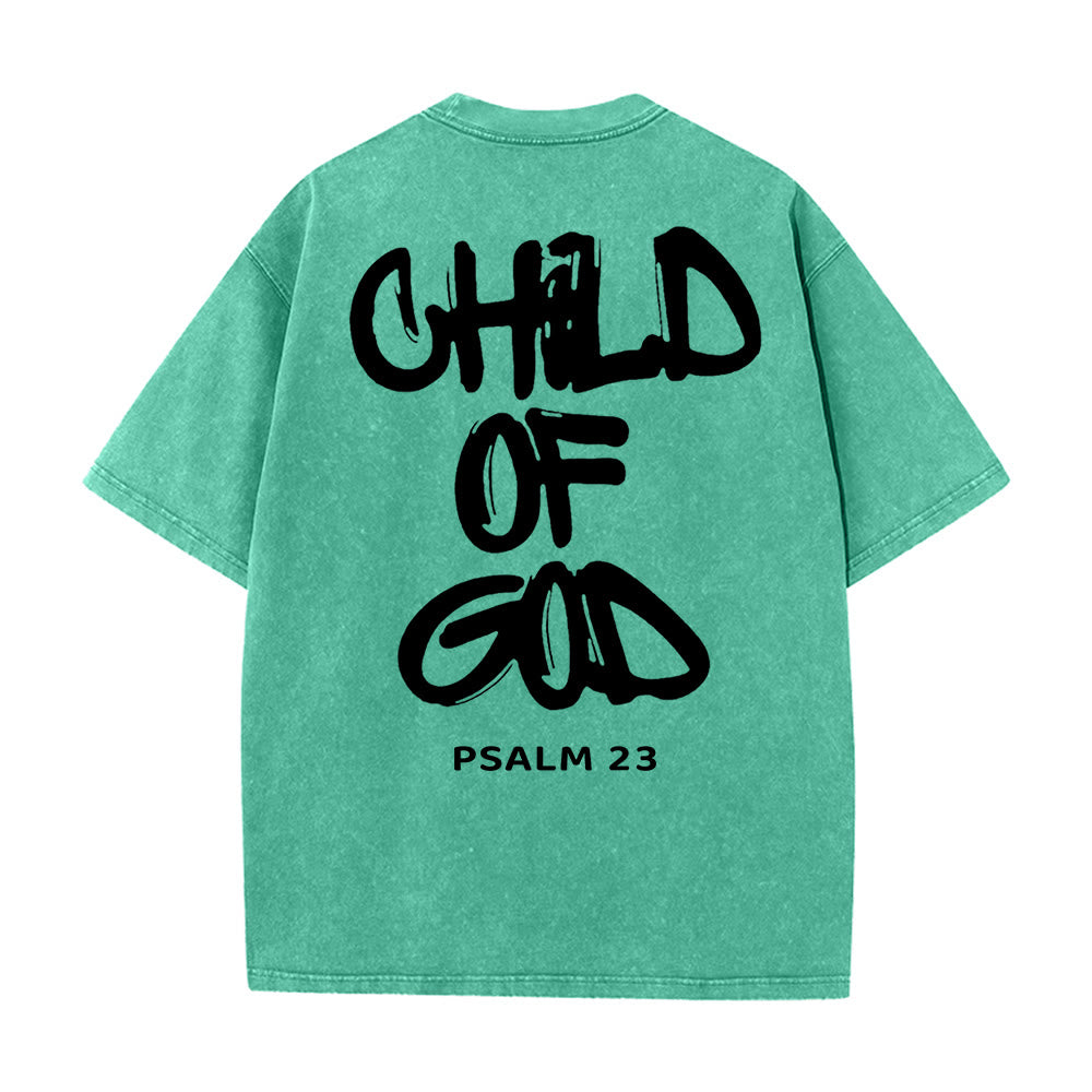 Christianartworkshop "CHILD OF GOD" Adult Washed T-Shirt - Green - 5XL - image 13