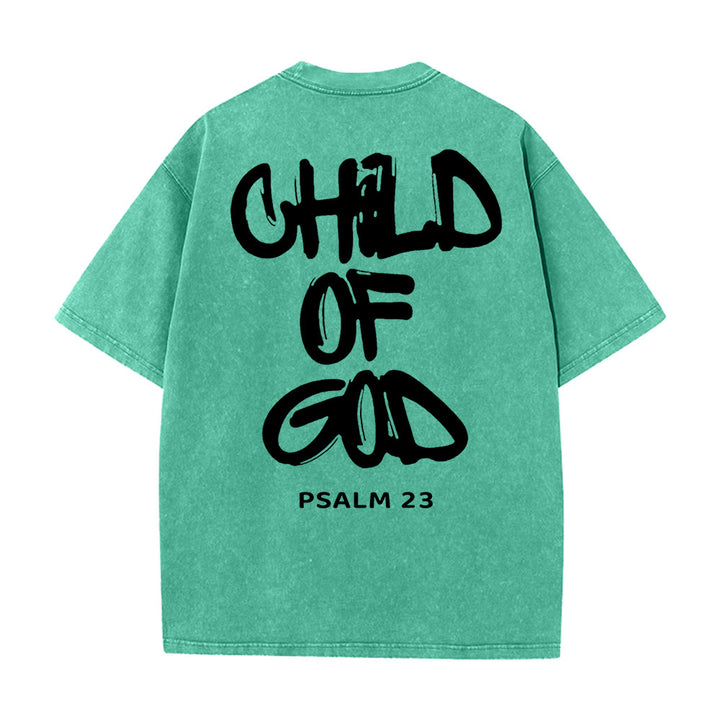 Christianartworkshop "CHILD OF GOD" Adult Washed T-Shirt - Green - 5XL - image 13