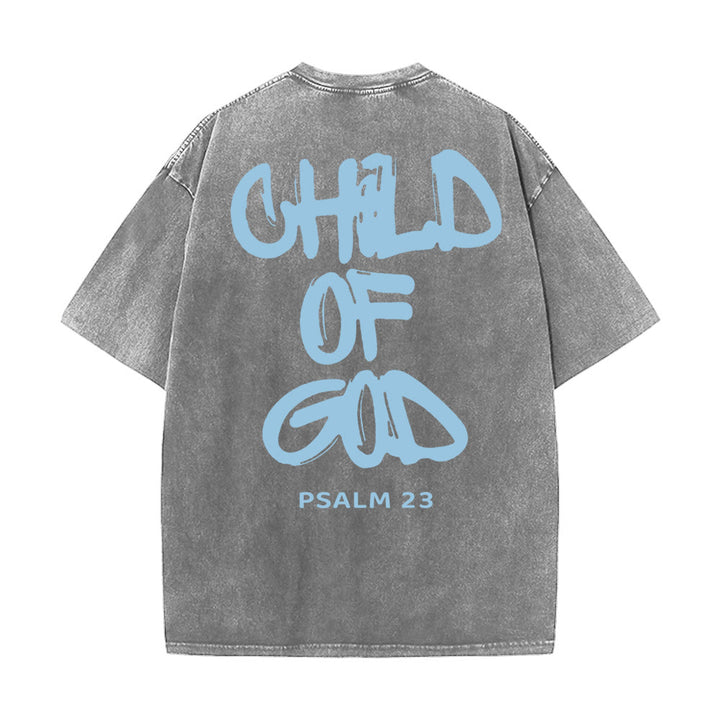 Christianartworkshop "CHILD OF GOD" Adult Washed T-Shirt - Grey - 5XL - image 17