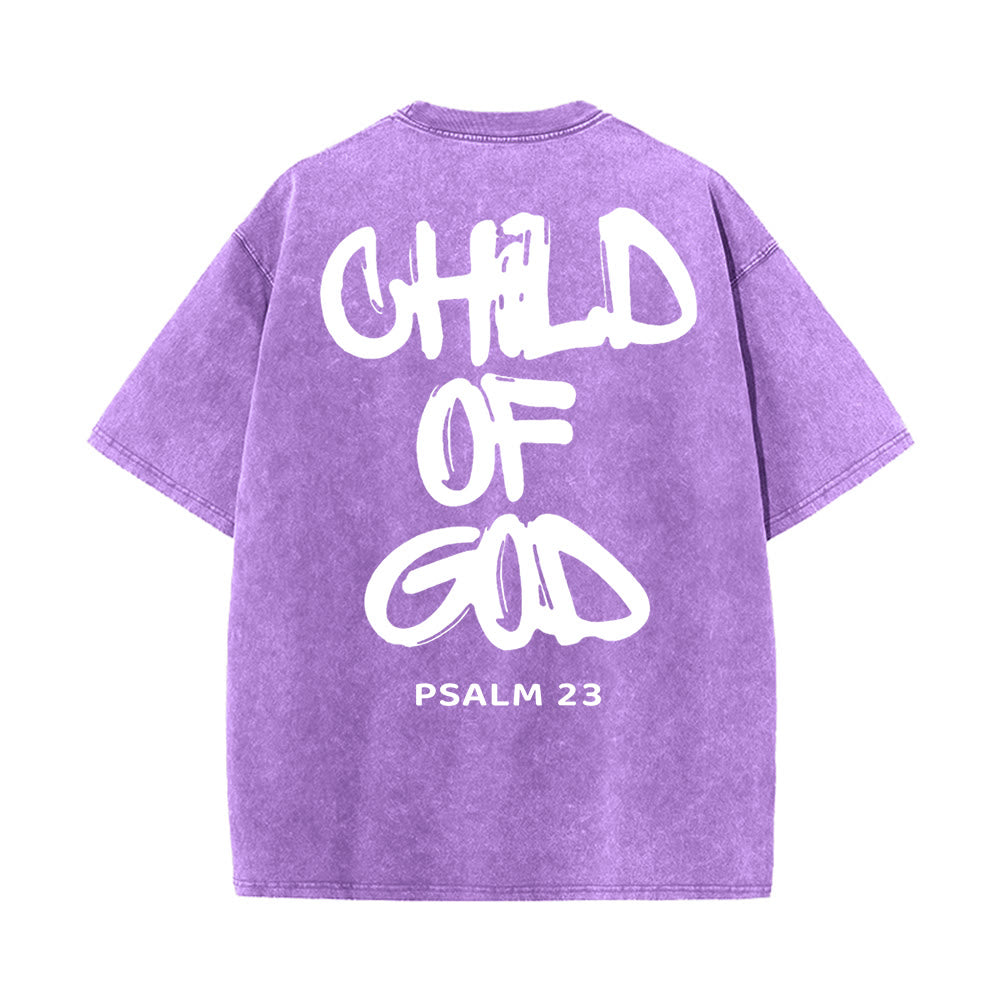 Christianartworkshop "CHILD OF GOD" Adult Washed T-Shirt - Purple - 5XL - image 19