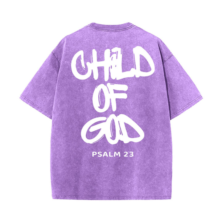 Christianartworkshop "CHILD OF GOD" Adult Washed T-Shirt - Purple - 5XL - image 19