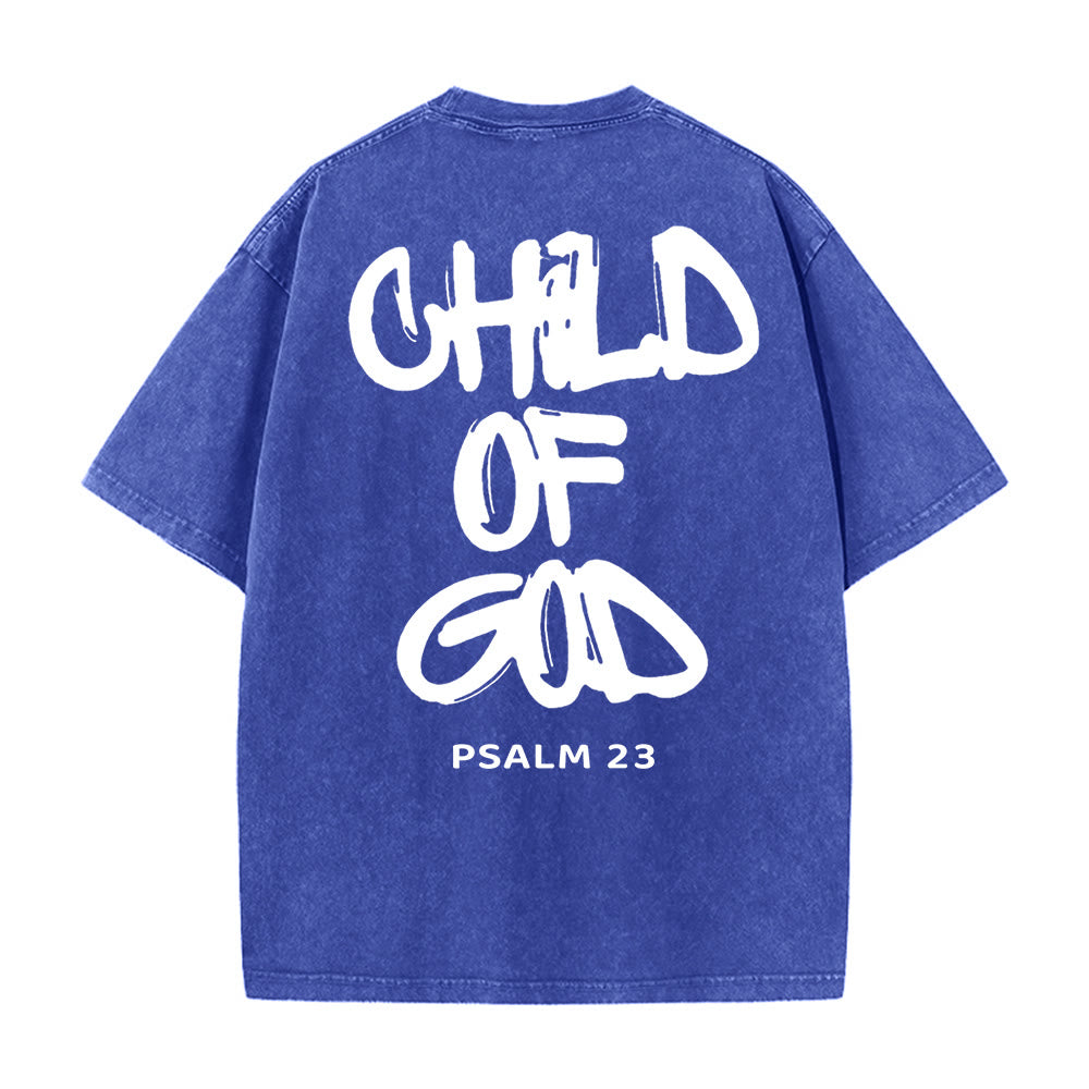 Christianartworkshop "CHILD OF GOD" Adult Washed T-Shirt - Blue - 5XL - image 7