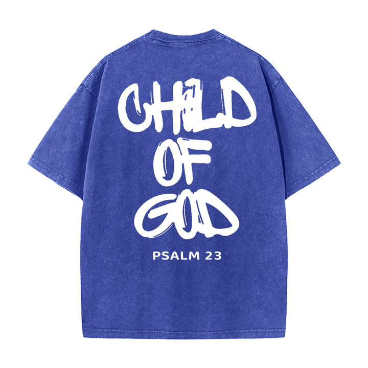 Christianartworkshop "CHILD OF GOD" Adult Washed T-Shirt - Blue - 5XL - image 7