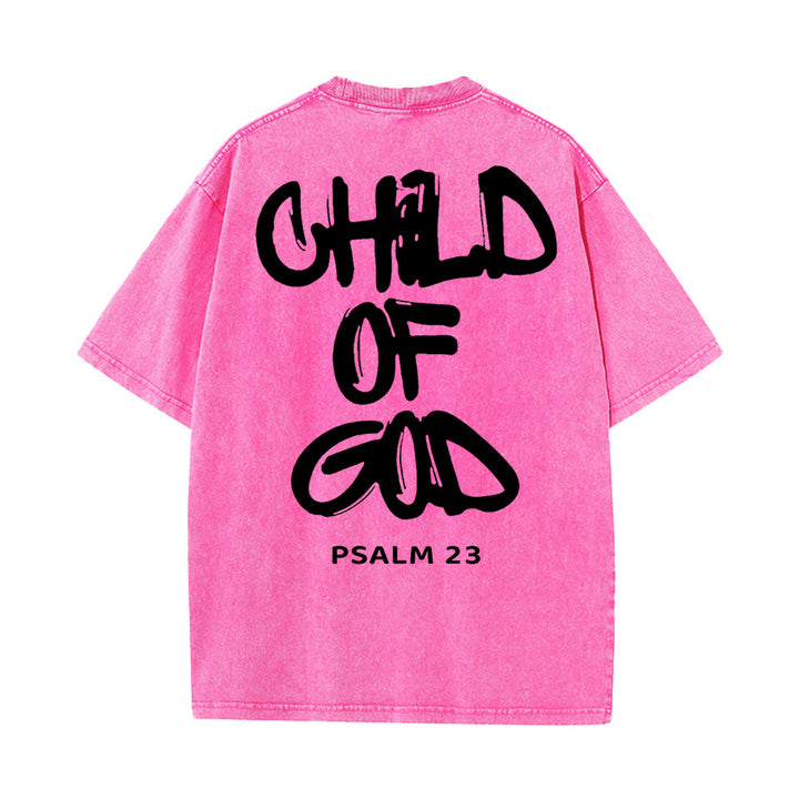 Christianartworkshop "CHILD OF GOD" Adult Washed T-Shirt - Pink - 5XL - image 9