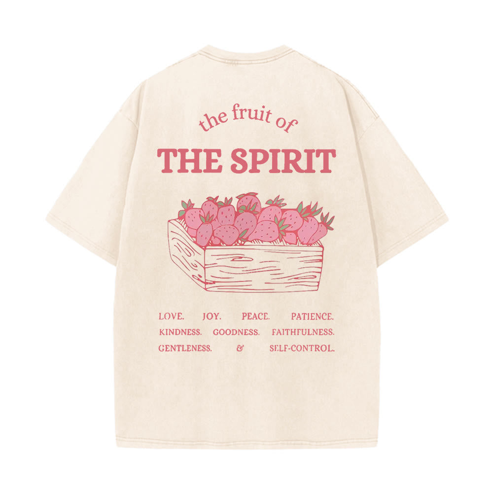Christianartworkshop Fruit Of The Spirit Unisex Washed T-Shirt - Apricot - 5XL - image 14