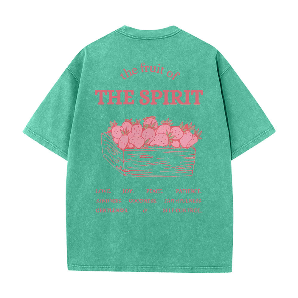 Christianartworkshop Fruit Of The Spirit Unisex Washed T-Shirt - Green - 5XL - image 18