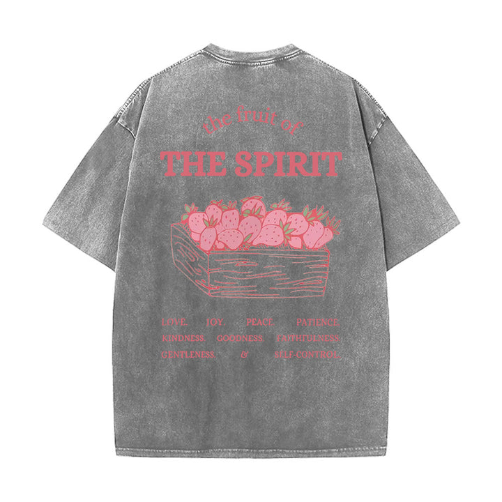 Christianartworkshop Fruit Of The Spirit Unisex Washed T-Shirt - Grey - 5XL - image 6
