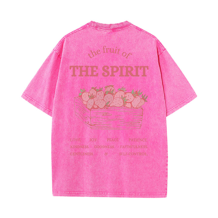 Christianartworkshop Fruit Of The Spirit Unisex Washed T-Shirt - Pink - 5XL - image 12