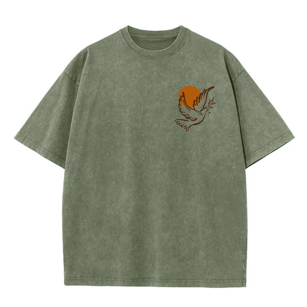 Christianartworkshop Spirit of the Lord and Freedom Unisex Washed T-Shirt - image 9